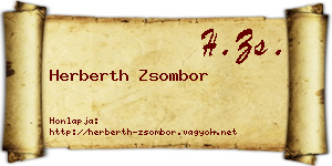 Herberth Zsombor névjegykártya